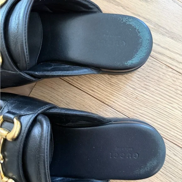 Gucci Leather Loafers with Gold Buckle - Picture 3 of 3